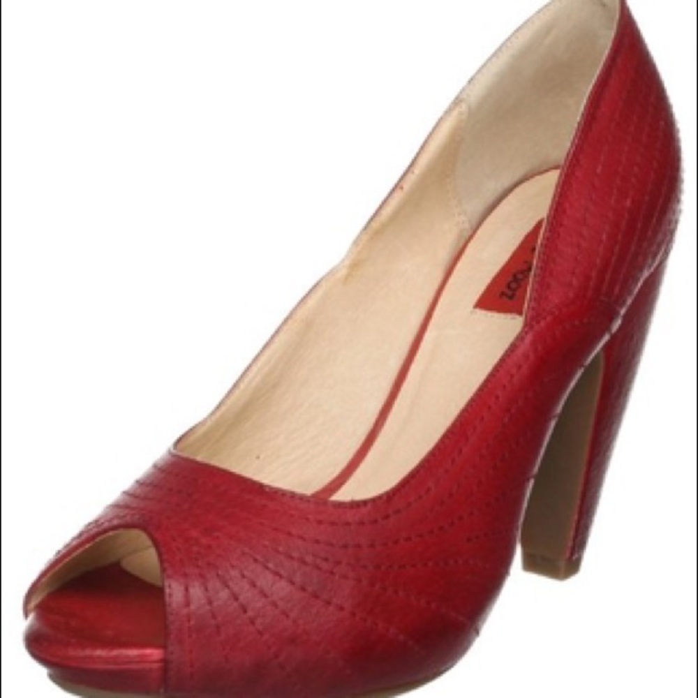 Miz Mooz Kara Red Peep Toe Heels